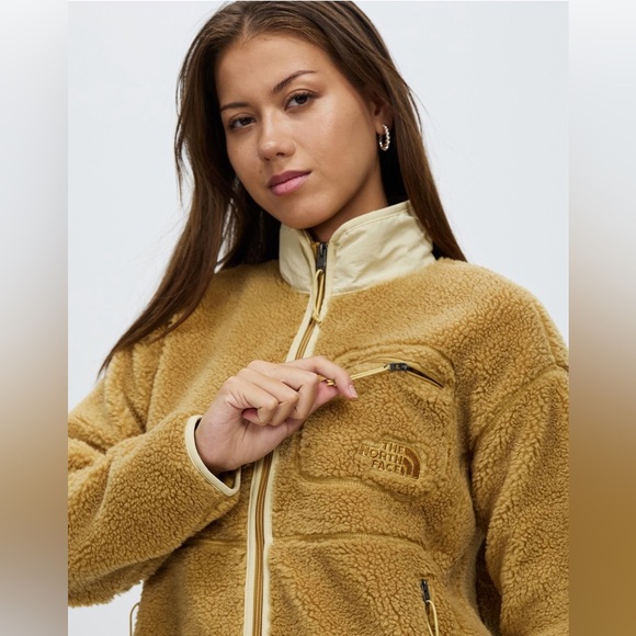 The North Face Fleece Jacket Extreme Pile Size XS Relaxed Fit Full Zip Tan - Picture 11 of 12